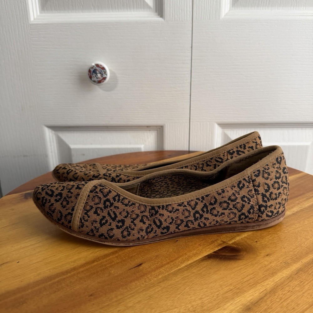 Toms Katie Pointed Toe Knit Leopard Flats Women's Size 8.5‎ Business Office Boho - Picture 3 of 8